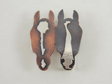 Load image into Gallery viewer, Double Custom Horse Belt Buckle (Copper Heads)