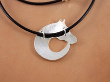 Load image into Gallery viewer, Circular Horse Necklace (All Silver)