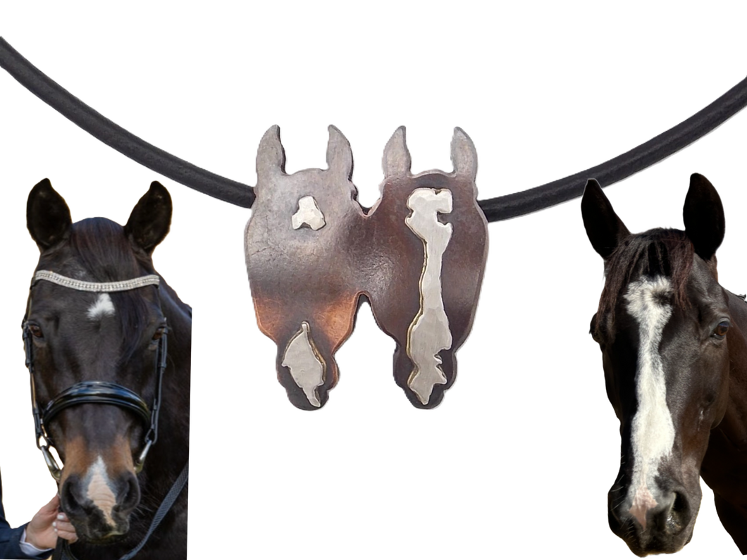 Double Custom Horse Necklace (Copper Heads)