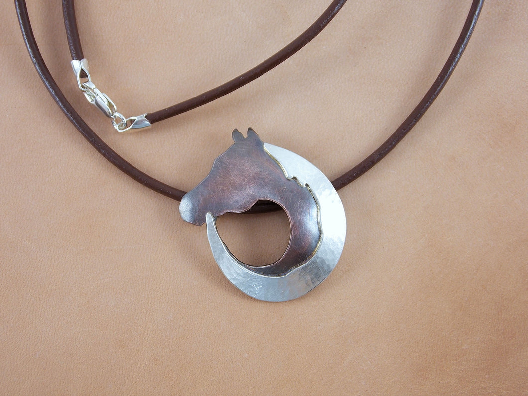 Circular Horse Necklace (Copper)