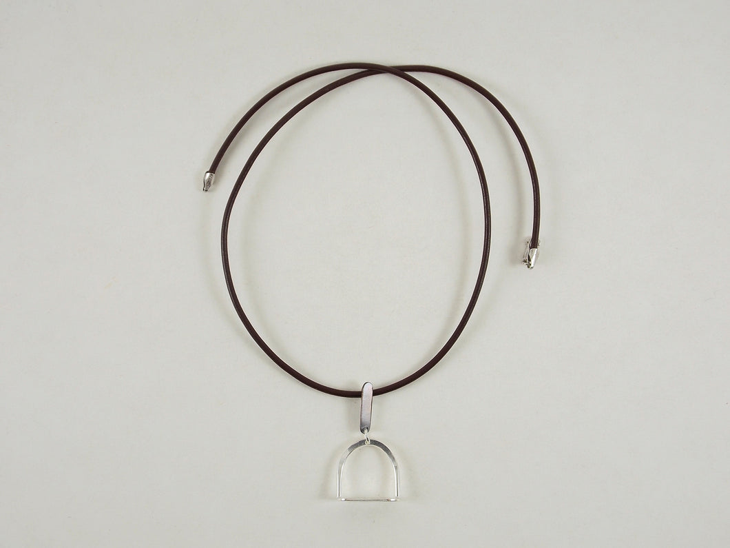 Stirrup with Leather Necklace (Short)