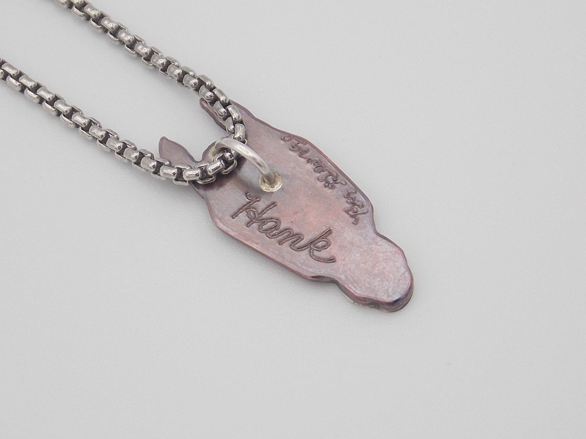 Custom Horse Necklace (Copper with Silver marking